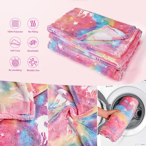 Glow in The Dark Blanket  3 4 5 6 7 8 9 10 11 12 Year Old Gift